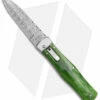Mikov 241 Predator Lever Lock Automatic Knife Green Camel Bone (3.75" Damascus) -Hot Sale Euro Knife Store Mikov 241 Bily LL Auto Green Camel Bone Damascus BHQ 152410 jr
