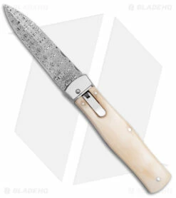 Mikov 241 Predator Lever Lock Automatic Knife White Camel Bone (3.75" Damascus)
