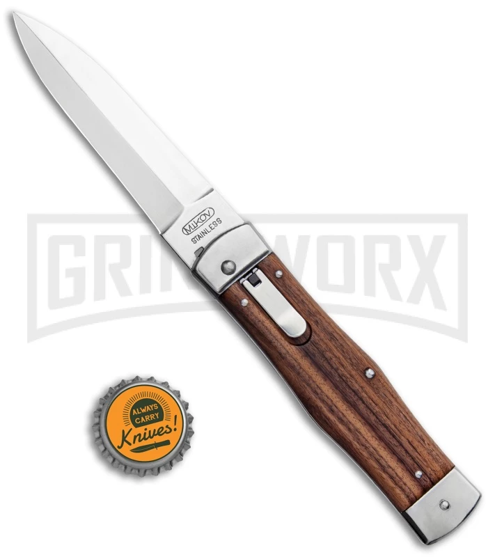 Mikov 241 Predator Double Bolster Dark Wood Automatic Leverlock Knife 6 Mikov 241 Predator Double Bolster Dark Wood Automatic Leverlock Knife - Image 4