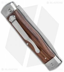 Mikov 241 Predator Bolster Leverlock Automatic Knife Dark Wood (3.75" Polish) -Hot Sale Euro Knife Store Mikov 241 Predator Double Bolster LL Auto Wood Polish BHQ 74898 jr side