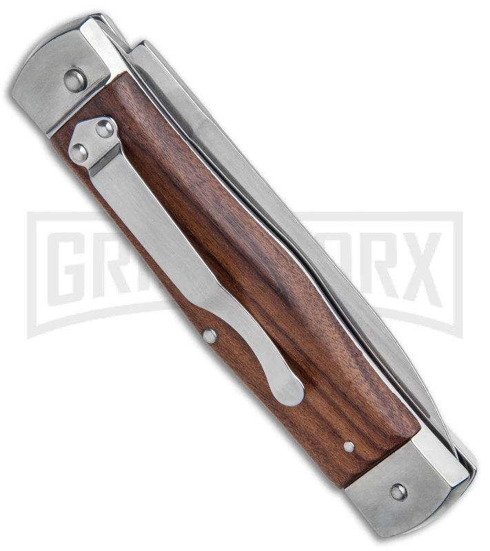 Mikov 241 Predator Double Bolster Dark Wood Automatic Leverlock Knife 5 Mikov 241 Predator Double Bolster Dark Wood Automatic Leverlock Knife - Image 3
