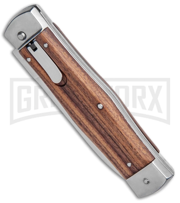 Mikov 241 Predator Double Bolster Dark Wood Automatic Leverlock Knife 4 Mikov 241 Predator Double Bolster Dark Wood Automatic Leverlock Knife - Image 2