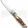 Mikov 241 Predator Double Bolster Stag Automatic Leverlock Knife -Hot Sale Euro Knife Store Mikov 241 Predator Double Bolster Leverlock Auto Stag Polish BHQ 104173 jr large