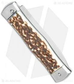 Mikov 241 Predator Double Bolster Leverlock Automatic Knife Stag (3.75" Polish) 9 Mikov 241 Predator Double Bolster Leverlock Automatic Knife Stag (3.75" Polish) -Hot Sale Euro Knife Store Mikov 241 Predator Double Bolster Leverlock Auto Stag Polish BHQ 104173 jr side