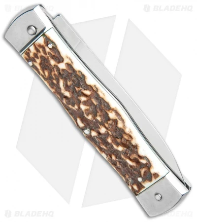 Mikov 241 Predator Double Bolster Leverlock Automatic Knife Stag (3.75" Polish) 5 Mikov 241 Predator Double Bolster Leverlock Automatic Knife Stag (3.75" Polish) - Image 3