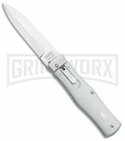 Mikov 241 Predator ABS Gray Automatic Leverlock Knife - Satin Bayo