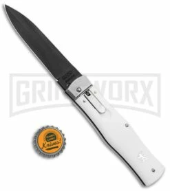 Mikov 241 Predator ABS White Automatic Lever Lock Knife - Black -Hot Sale Euro Knife Store Mikov 241 Predator LL Auto ABS White Black BHQ 96480 jr bottlecap large