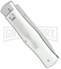 Mikov 241 Predator ABS White Automatic Lever Lock Knife - Satin Plain -Hot Sale Euro Knife Store Mikov 241 Predator LL Auto ABS White Polish BHQ 30482 jr side large