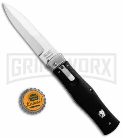 Mikov 241 Predator ABS Black Automatic Lever Lock Knife - Bayo Polish Plain -Hot Sale Euro Knife Store Mikov 241 Predator LL Auto Bayo Black Polish BHQ 91967 jr bottlecap large