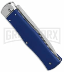 Mikov 241 Predator ABS Blue Automatic Lever Lock Knife - Polish Plain -Hot Sale Euro Knife Store Mikov 241 Predator LL Auto Bayo Blue Polish BHQ 92016 jr side large