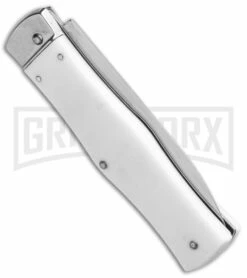 Mikov 241 Predator ABS White Automatic Lever Lock Knife - Polish Plain -Hot Sale Euro Knife Store Mikov 241 Predator LL Auto Bayo White Polish BHQ 92019 jr side large