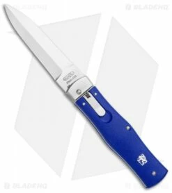 Mikov 241 Predator Leverlock Automatic Knife Blue W/Pocket Clip (3.75" Polish)