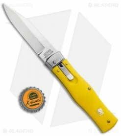 Mikov 241 Predator Lever Lock Automatic Clip Point Knife Yellow (3.75" Polish) -Hot Sale Euro Knife Store Mikov 241 Predator LL Auto CP Yellow Polish BHQ 92019 jr bottlecap