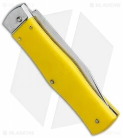 Mikov 241 Predator Lever Lock Automatic Clip Point Knife Yellow (3.75" Polish) -Hot Sale Euro Knife Store Mikov 241 Predator LL Auto CP Yellow Polish BHQ 92019 jr side