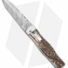 Mikov 241 Predator Lever Lock Auto Knife Brown Stag (3.75" Damascus) -Hot Sale Euro Knife Store Mikov 241 Predator LL Auto Stag Damascus BHQ 170790 jr