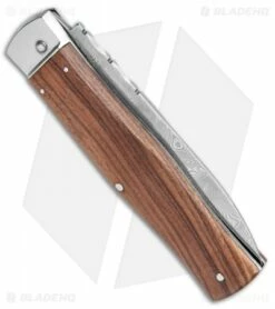 Mikov 241 Predator Lever Lock Bayo Automatic Knife Cocobolo (3.75" Damascus) -Hot Sale Euro Knife Store Mikov 241 Predator LL Bayo Auto Cocovolo Damascus BHQ 104155 jr side