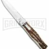 Mikov 241 Predator Stag Automatic Lever Lock Knife File Work - Bayo -Hot Sale Euro Knife Store Mikov 241 Predator LL Bayo Auto Stag File Work Satin BHQ 104172 jr large