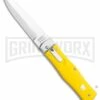 Mikov 241 Predator ABS Yellow Automatic Lever Lock Knife - Polish Plain -Pocket -Hot Sale Euro Knife Store Mikov 241 Predator Lever Lock Automatic Knife Yellow 3.75 Polish Pocket Clip BHQ 117840 LS large