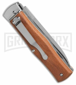Mikov 241 Predator Wood Automatic Lever Lock Knife W/ Saw & Pocket Clip -Hot Sale Euro Knife Store Mikov 241 Predator Leverlock Automatic Knife Saw and Clip Wood 3.7in Polish BHQ 183435 hd side large