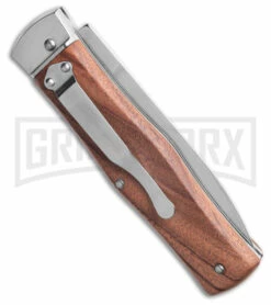 Mikov 241 Predator Wood Automatic Leverlock Knife W/ Clip - Polish Plain -Hot Sale Euro Knife Store Mikov 241 Predator Leverlock Automatic Knife Wood With Clip BHQ 189042 td side large