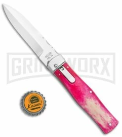 Mikov 241 Predator Lilac Dyed Bone Automatic Lever Lock Knife - Bayo -Hot Sale Euro Knife Store Mikov 241 Predator Lilac Dyed Bone Auto LL Bayo BHQ 104170 jr bottlecap large