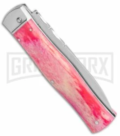 Mikov 241 Predator Lilac Dyed Bone Automatic Lever Lock Knife - Bayo -Hot Sale Euro Knife Store Mikov 241 Predator Lilac Dyed Bone Auto LL Bayo BHQ 104170 jr side large