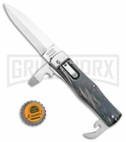 Mikov 241 Predator Buffalo Horn Multi-Tool Automatic Knife - Polish Plain -Hot Sale Euro Knife Store Mikov 241 Predator Multi Tool Auto Buffalo Horn Polish BHQ 109094 jr bottlecap large