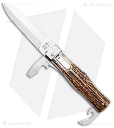 Mikov 241 Predator Multi-Tool Automatic Knife Light Stag (3.7" Polish) -Hot Sale Euro Knife Store Mikov 241 Predator Multi Tool Auto Stag Horn BHQ 31736 jr
