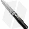 Mikov Panther Lever Lock Automatic Knife Buffalo Horn Bayonet (3.75" Damascus) -Hot Sale Euro Knife Store Mikov Panther LL Auto Buffalo Horn Bayo Damascus BHQ 104153 jr