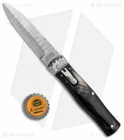 Mikov Panther Lever Lock Automatic Knife Buffalo Horn Bayonet (3.75" Damascus) 9 Mikov Panther Lever Lock Automatic Knife Buffalo Horn Bayonet (3.75" Damascus) -Hot Sale Euro Knife Store Mikov Panther LL Auto Buffalo Horn Bayo Damascus BHQ 104153 jr bottlecap