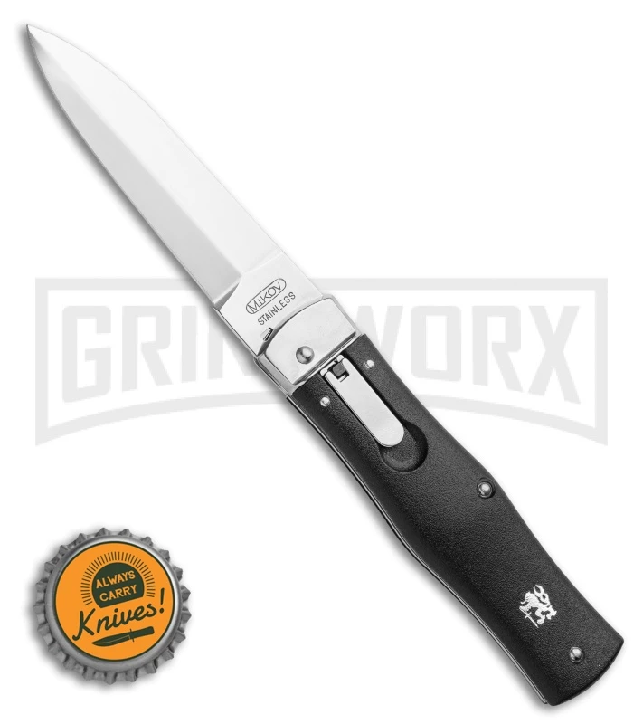Mikov Predator ABS Black Automatic Lever Lock Knife - Dagger Pocket Clip 6 Mikov Predator ABS Black Automatic Lever Lock Knife - Dagger Pocket Clip - Image 4