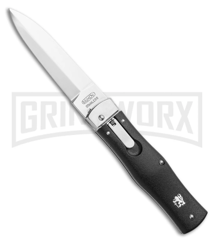 Mikov Predator ABS Black Automatic Lever Lock Knife - Dagger Pocket Clip 3 Mikov Predator ABS Black Automatic Lever Lock Knife - Dagger Pocket Clip