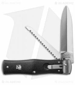 Mikov 241 Predator Leverlock Automatic Knife W/ Saw ABS Black (3.75" Polish)