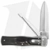 Mikov 241 Predator Lever Lock Automatic Knife W/ Saw Dark Horn (3.75" Polish) -Hot Sale Euro Knife Store mikov dark horn w saw cm