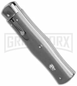 Mikov 241 Predator ABS Silver Automatic Leverlock Knife - Satin Plain -Hot Sale Euro Knife Store mikov gray bottom cm large