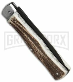 Mikov 241 Predator Stag Automatic Leverlock Knife - Black Dagger -Hot Sale Euro Knife Store mikov stag single black BHQ 36541 er side large