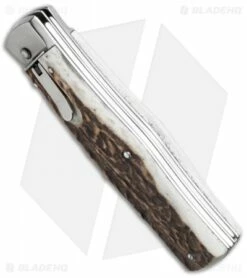 Mikov 241 Predator Leverlock Automatic Knife W/ Saw Stag Horn (3.75" Polish) 8 Mikov 241 Predator Leverlock Automatic Knife W/ Saw Stag Horn (3.75" Polish) -Hot Sale Euro Knife Store mikov stag w saw bottom cm