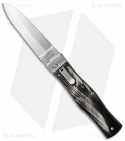 Mikov 241 Predator Lever Lock Automatic Knife Dark Buffalo Horn (3.75" Polish)