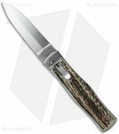 Mikov 241 Predator Lever Lock Automatic Knife Stag (3.75" Polish)